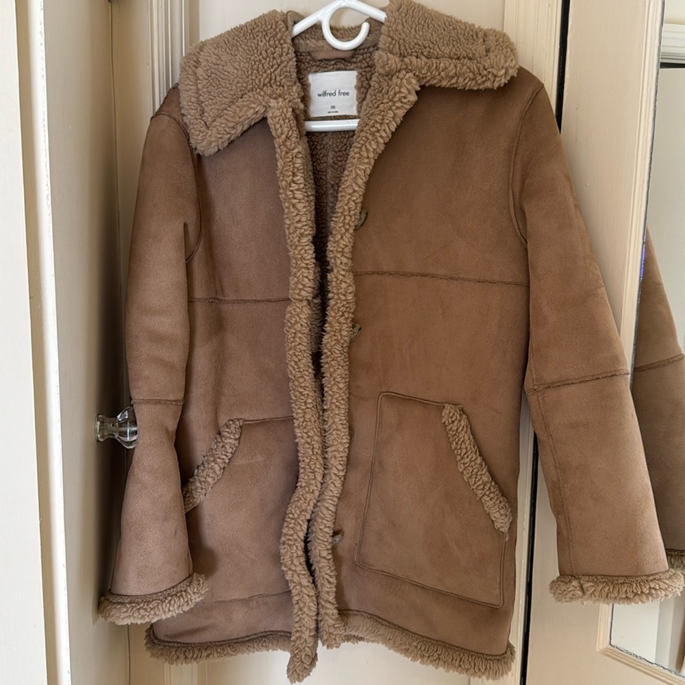 Aritzia faux suede and shearling coat